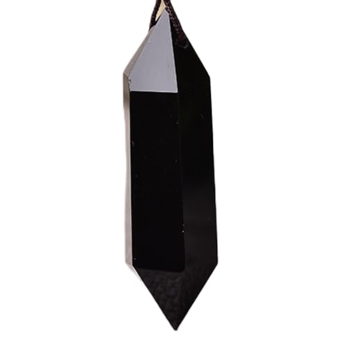 natural stone pendant 1pc Natürlicher Kristall Anhänger Schmuck Amethyst Stein Ornamente Lila Edelstein Souvenir Schmuck Geschenk for Männer Frauen ( Color : Obsidian , Size : 1pc length 1.57-1.97in ) von RVBLRDSE