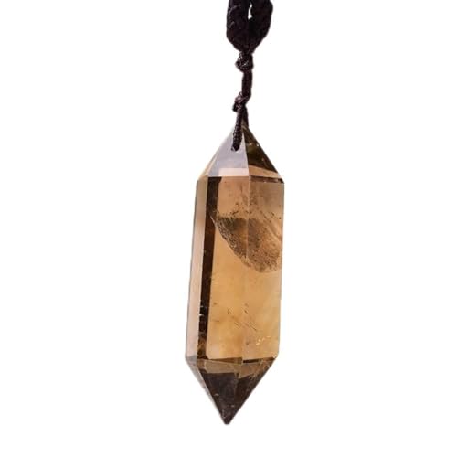 natural stone pendant Natürlicher Kristall-Anhänger-Schmuck mit doppeltem Punkt, heilendes Souvenir for Männer, Frauen, Schmuck, Geschenk, Mode, einfaches Amulett, Feng Shui-Dekoration ( Color : Quart von RVBLRDSE