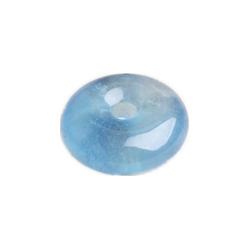 natural stone pendant Natürlicher echter ozeanblauer Aquamarin-Anhänger for Frauen Männer, die kristallklaren Stein heilen, 21 x 7 mm, runde Perlen, Brasilien, Reiki-Edelstein, Schmuck, AAAAA von RVBLRDSE