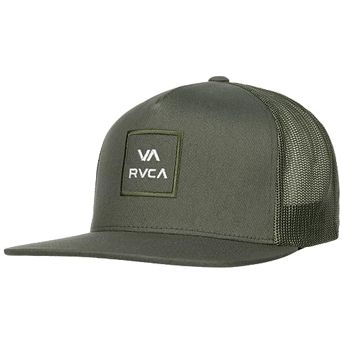 RVCA All The Way Trucker Cap Basecap Baseballcap Truckercap Meshcap Flat Brim (One Size - grün) von RVCA