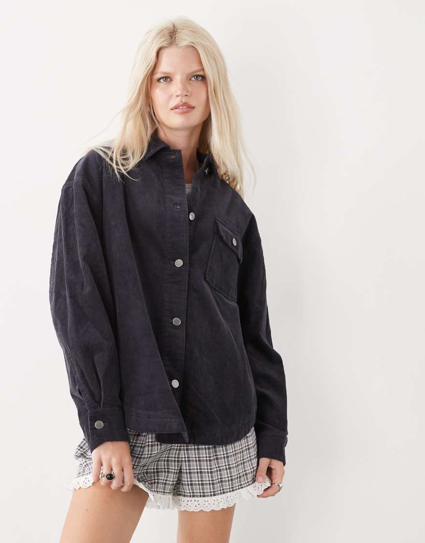 RVCA - Birdie - Cord-Jacke in Kieselgrau-Brown von RVCA