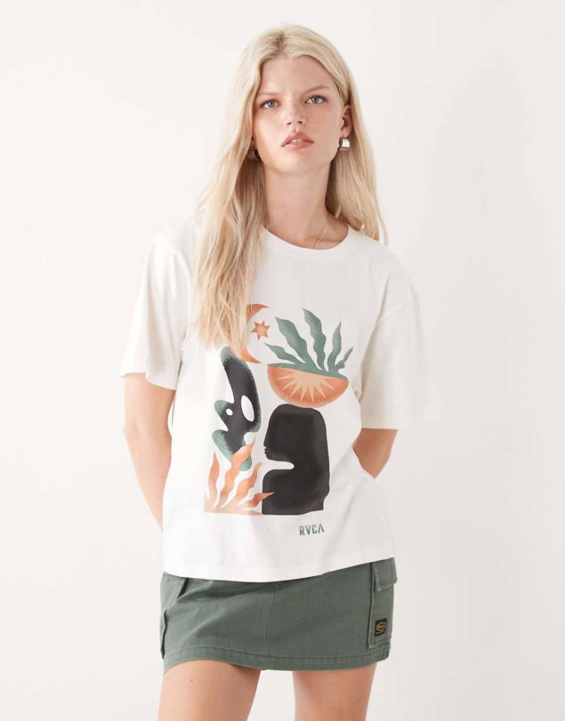RVCA - Collage - Kurzärmliges T-Shirt in Antikweiß von RVCA