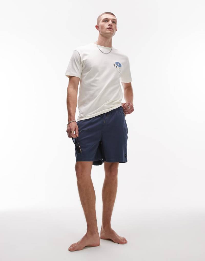 RVCA - Escape - Shorts in Marineblau mit elastischem Bund von RVCA