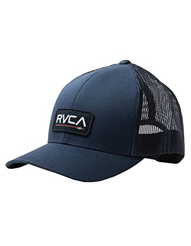 RVCA Herren Men's Curved Bill Snapback Mesh Trucker Hat Baseballkappe, Marineblau W/Blau, Einheitsgröße von RVCA
