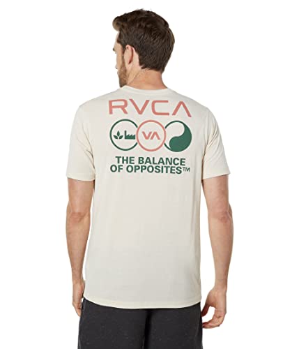 RVCA Herren-T-Shirt mit normaler Passform, Tri Balance / Haferflocken, Mittel von RVCA