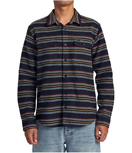 RVCA Herren Thatll Work Flanell Langarm Gewebtes Hemd, Rvca Decke/Navy, Mittel von RVCA