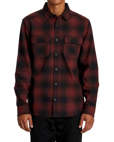 RVCA Herren Thatll Work Flanellhemd Langarm Gewebt, Rote Erde, Mittel von RVCA