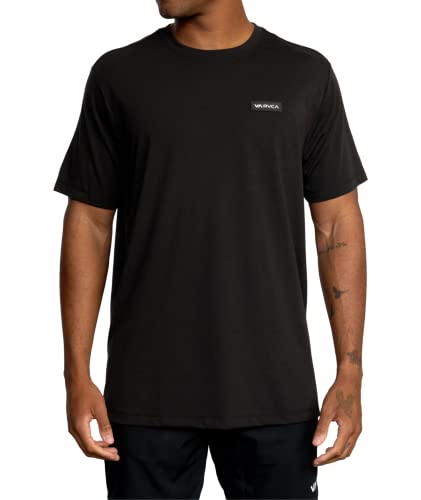 RVCA Herren Va Mark Kurzarm Dri-Release T-Shirt, Symbol/Schwarz, Mittel von RVCA