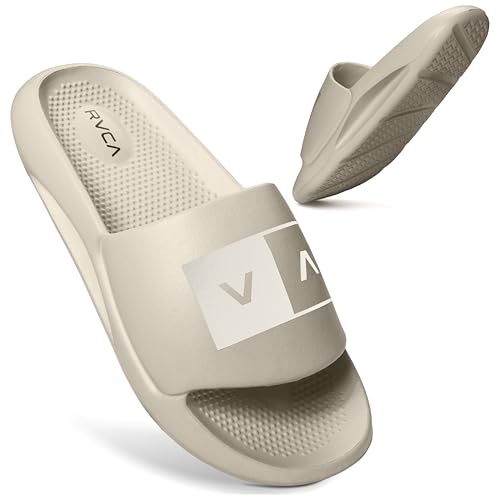 RVCA Herren Va Molded Slide Flipflop, cremefarben RVCA Herren Va Molded Slide Flipflop, cremefarben von RVCA