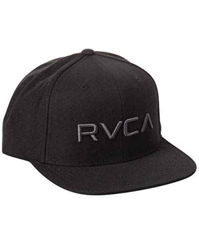 RVCA Herren Verstellbarer gerader Krempe Hut, Snapback Mütze/Schwarz/Anthrazit, Einheitsgröße von RVCA