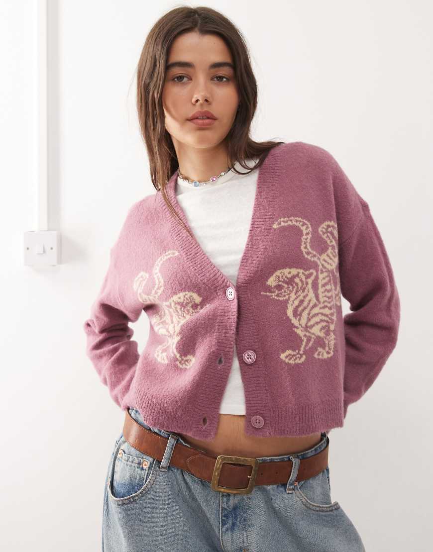 RVCA - Kitty - Strickjacke in Orchidee-Lila von RVCA