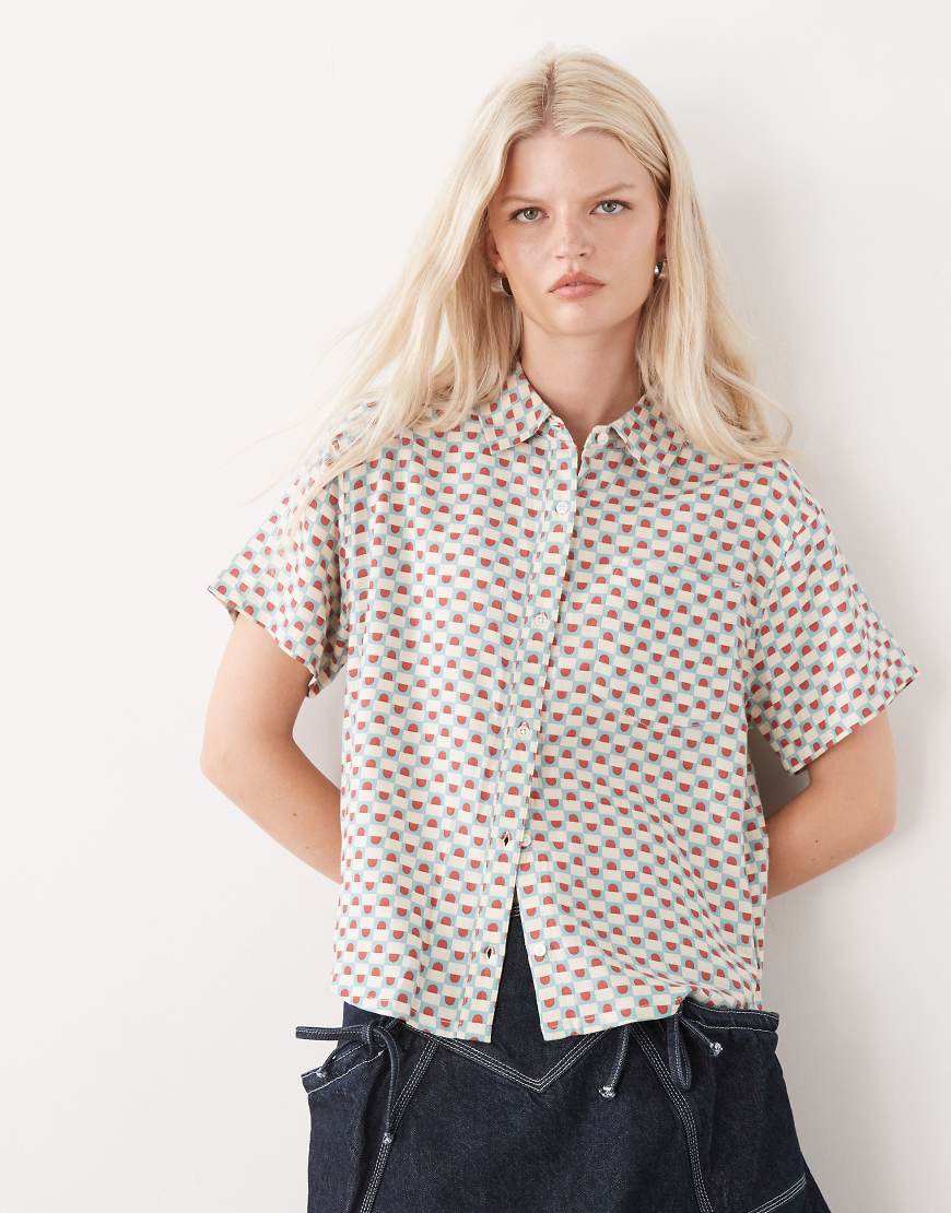 RVCA - Nauti - Kurzärmlige Hemdbluse in Himmelblau von RVCA