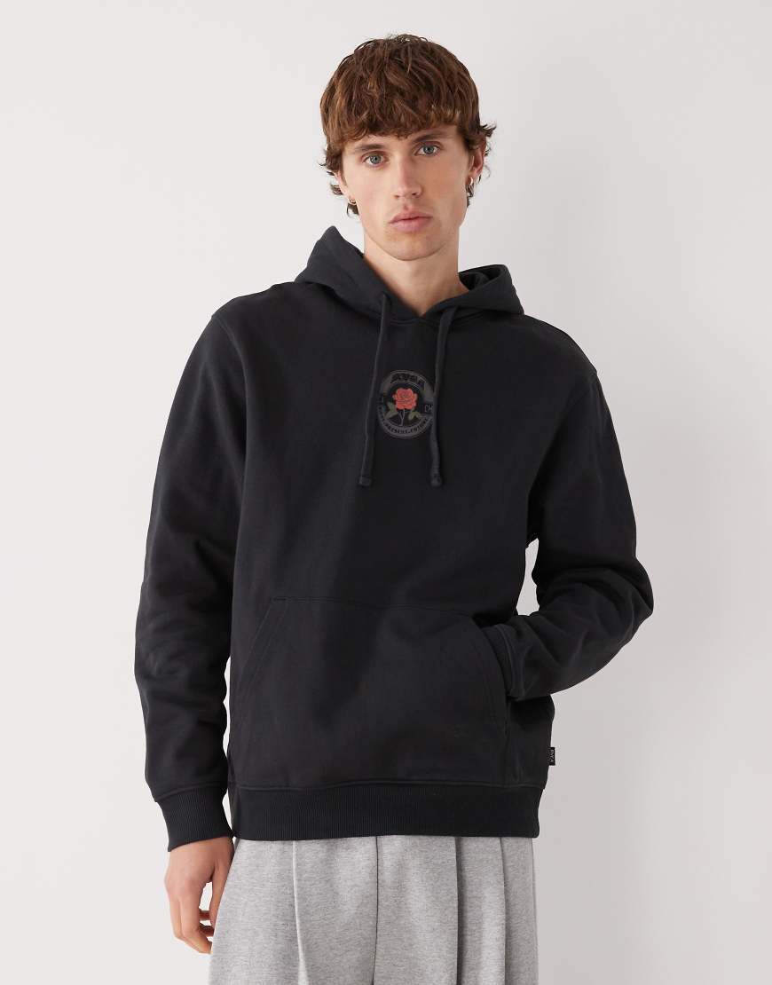 RVCA - Roses - Kapuzenpullover in Schwarz mit Poster-Print von RVCA