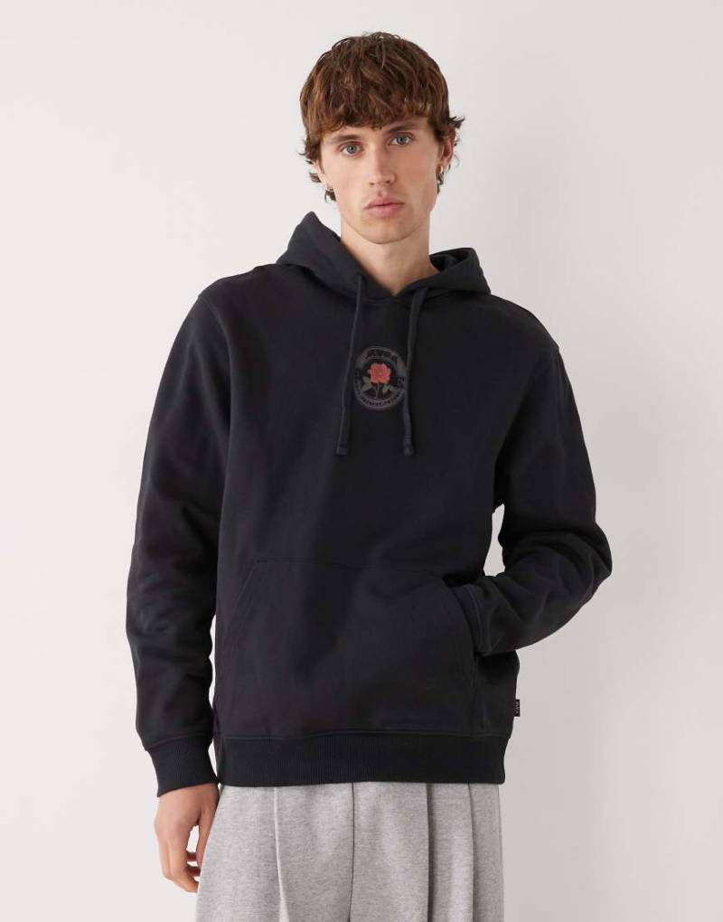 RVCA - Roses - Kapuzenpullover in Schwarz mit Poster-Print von RVCA