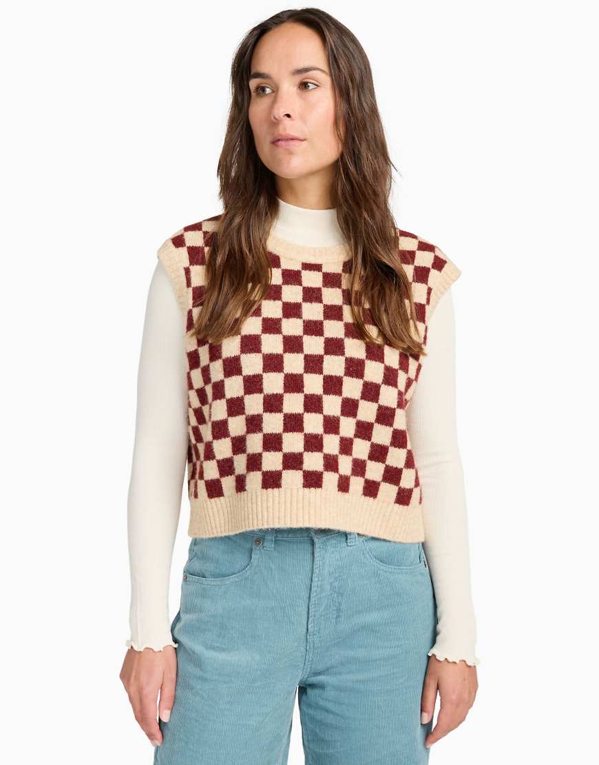 RVCA - Strickpullunder in Weizenbeige kariert-Brown von RVCA