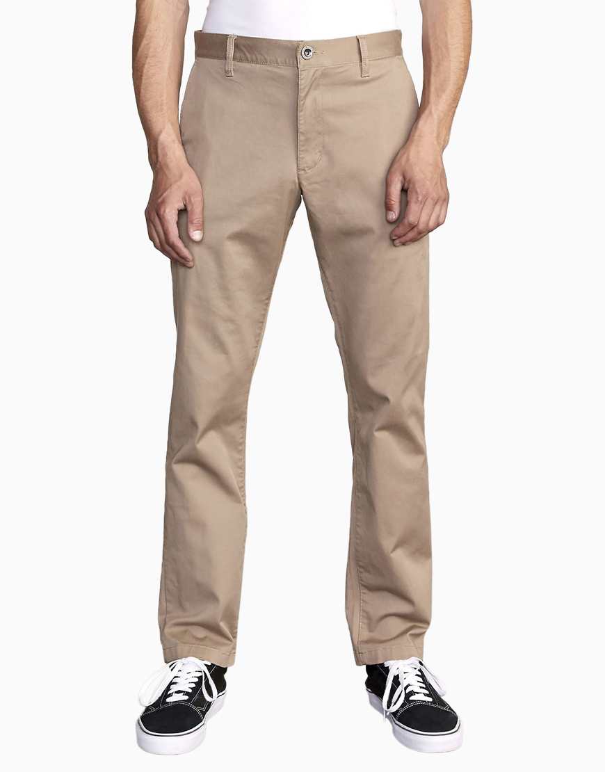 RVCA - The Weekend - Gerade geschnittene Stretch-Hose in dunklem Khaki-Grau von RVCA