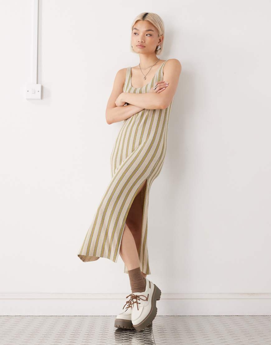 RVCA - Willow - Figurbetontes Kleid in Eukalyptus mit Riemchenträgern-Grün von RVCA