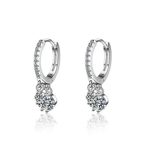 1 Paar Frauen Girls Ohrringe Silber Hoop Ohrringe mit AAA Zirkonia Glitz von RVHAOODI