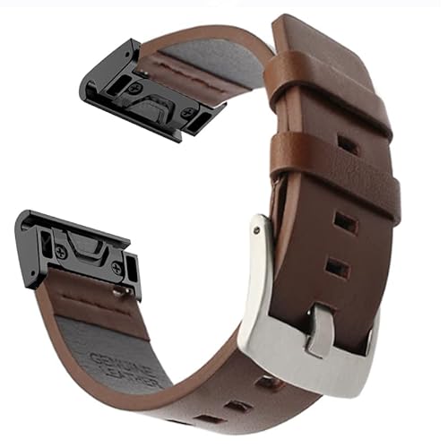 26 22MM Leather Quick Release Watchband Strap For Garmin Fenix 7X 7 6 6X Pro 5 5X Plus 3 HR Watch Easyfit Wrist Band Bracelet von RVHAOODI