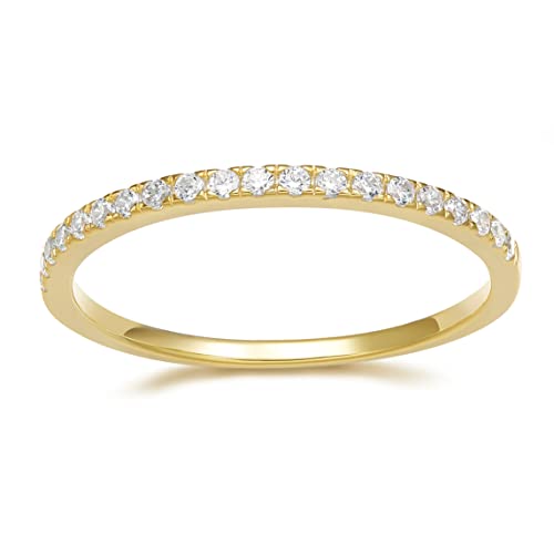 2mm Sterling Silber Silber Ehering Ehering Cubic Zirkonia Halb Eternity Stapelable Ringgröße 3-13 von RVHAOODI
