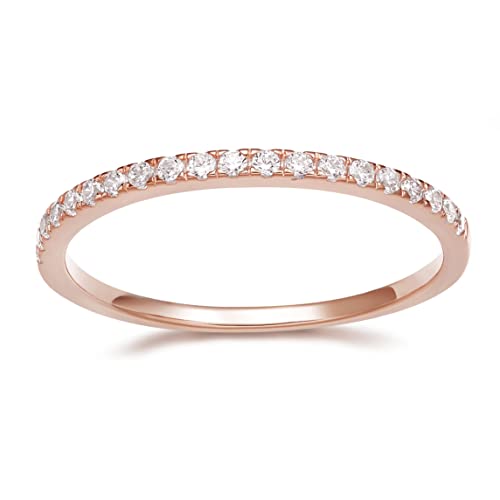 2mm Sterling Silber Silber Ehering Ehering Cubic Zirkonia Halb Eternity Stapelable Ringgröße 3-13 von RVHAOODI