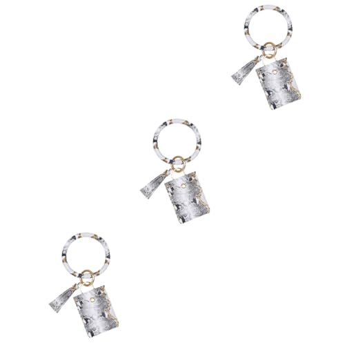 3pcs Schlüsselbund Armkettenschlange Getreide Geldbeutel Münz Brieftasche Charme Schlüsselbund Mini -Karten Container weiß von RVHAOODI