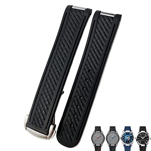 Bracelet de montre en caoutchouc et silicone pour Omega 300 AT150 Aqua Terra Ultra Light 8900 Boucle en acier 20 mm von RVHAOODI