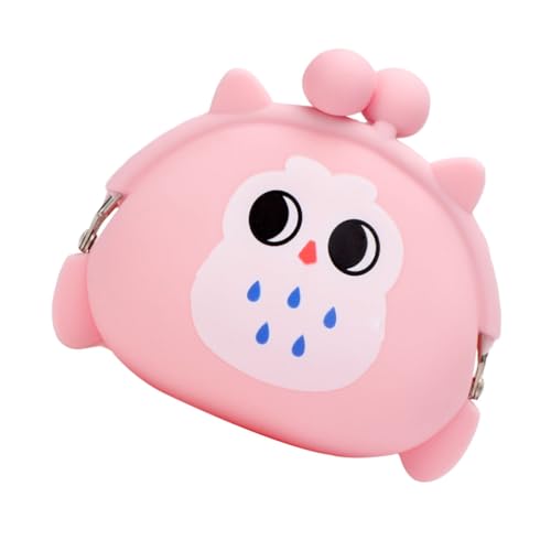 Cartoon Münze Geldbeutel Eulen Thema Silikon Mini Brieftasche für ID -Münzen Karten rosa von RVHAOODI