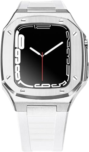 Für 8 7 6 5 4 SE 41/44/45 mm Edelstahl Watch Case Band Modification Kit ， Light Duty Rugged Watchband Protective Mod Kit Zubehör von RVHAOODI