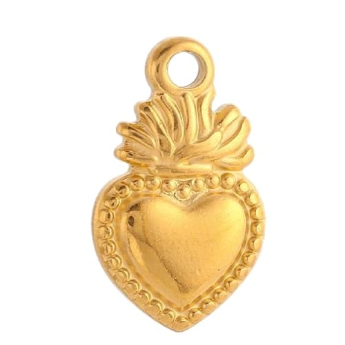 NEU 2025 3PCS Sweet Heart Charms Edelstahl 3D Lucky Sacred Heart Pendants handgefertigte Schmuckzubehör machen Accessoires DIY Halskette Ohrringe mit für Sie Schmuck Mode Accessoires kreatives von RVHAOODI