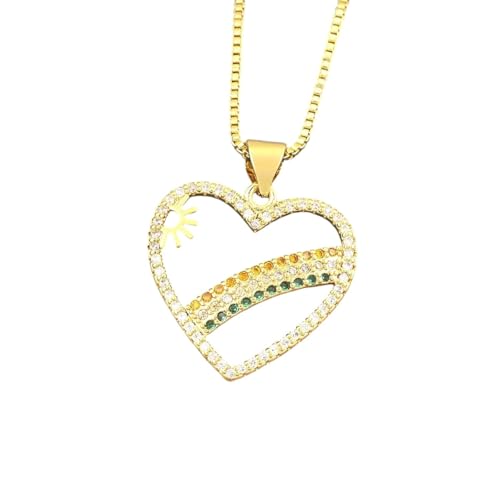 Neu für trendy 2025 Romantischer Herz Anhänger Zirkon Halsketten 13 Stile für Frauen plattierte Kette Choker Neck Schmuck Feine Hochzeit Geschenk Femme Schmuck Mode Accessoires kreatives Geschenk von RVHAOODI