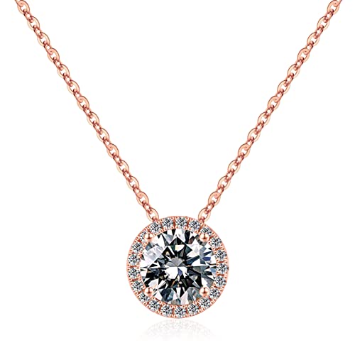 RVHAOODI 1-1.2ct Halo Halskette für Frauen, brillante D-Farbe Vvs1 Clarity Brilliant Cut Labor Erzeugt Diamond Halskette Weiß gelbe Rose Vermeil Anhänger Halskette für Frauen Mutter Frau RVHAOODI 1-1.2ct Halo Halskette für Frauen, brillante D-Farbe Vvs1 Clarity Brilliant Cut Labor Erzeugt Diamond Halskette Weiß gelbe Rose Vermeil Anhänger Halskette für Frauen Mutter Frau von RVHAOODI