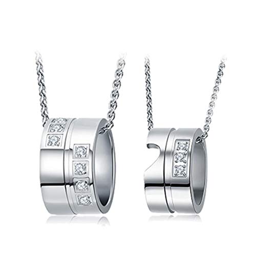 RVHAOODI 1 Pair Women's Men's Necklace Sterling Silver with Cubic Zirconia Glitter Infinity Ring Eternity Love Symbol Charm Short Y Chain Necklace for Women Men Hypoallergenic RVHAOODI 1 Pair Women's Men's Necklace Sterling Silver with Cubic Zirconia Glitter Infinity Ring Eternity Love Symbol Charm Short Y Chain Necklace for Women Men Hypoallergenic von RVHAOODI