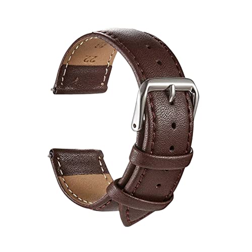 RVHAOODI 16/18/20/22/24mm Männer Flachkorn -Kuhkrlannband Atmungsfreie hautfreundliche Freizeitriemen von RVHAOODI