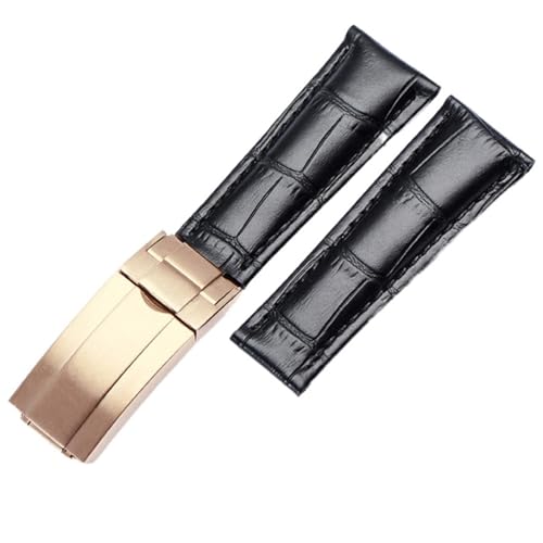 RVHAOODI 20 mm Waden -Uhrenbänder Riemen für Datejust Day Date Echtes Kuhlatten -Lederbänder Uhrenarmband für Daytona Folding Clasp von RVHAOODI