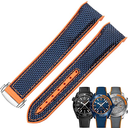 RVHAOODI 20mm 22mm Uhrenarmband für Omega 300 600 Faltschnalle Silikon Nylon -Gurt Uhr Accessoires Uhren Band RVHAOODI 20mm 22mm Uhrenarmband für Omega 300 600 Faltschnalle Silikon Nylon -Gurt Uhr Accessoires Uhren Band von RVHAOODI