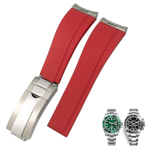 RVHAOODI 21mm Silicon Watch Bands für Submariner Yacht Master Oysterflex Daytona Watchband -Gurt von RVHAOODI