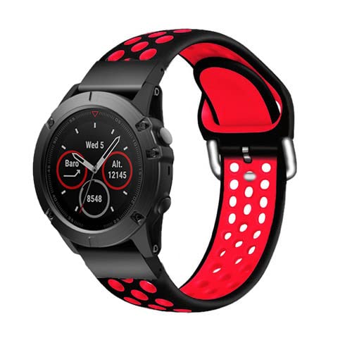 RVHAOODI 26 22MM Watchband Strap for Fenix 5 5X Plus 3 3 HR Fenix 6X 6 Pro Watch Quick Release Silicone Easyfit Wrist Band Strap von RVHAOODI