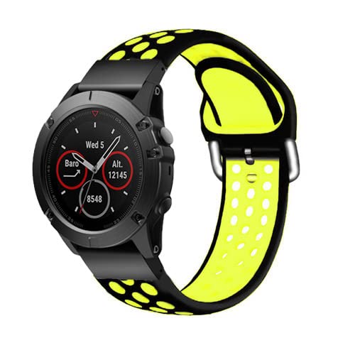RVHAOODI 26 22MM Watchband Strap for Fenix 5 5X Plus 3 3 HR Fenix 6X 6 Pro Watch Quick Release Silicone Easyfit Wrist Band Strap von RVHAOODI