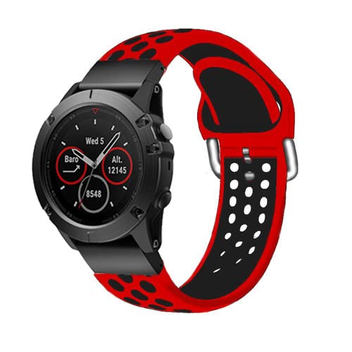 RVHAOODI 26 22MM Watchband Strap for Fenix 5 5X Plus 3 3 HR Fenix 6X 6 Pro Watch Quick Release Silicone Easyfit Wrist Band Strap von RVHAOODI