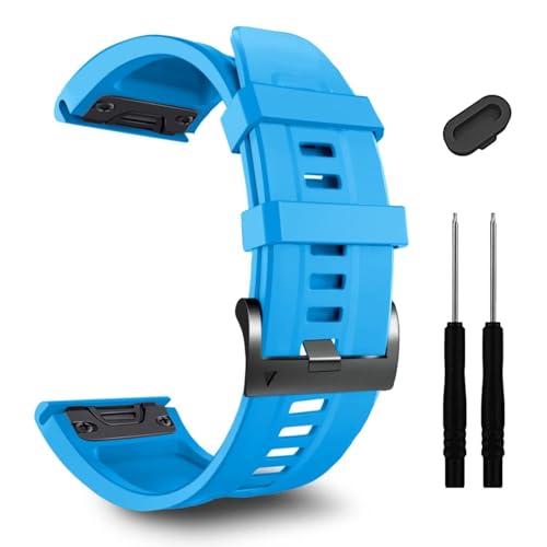RVHAOODI 26mm Uhrenband ， für Fenix ​​7x Pro Epix Pro 51mm Fenix ​​6x Uhrenriemen Fenix ​​5x plus Silikon Armband Fenix ​​6x Pro Abstieg MK2I MK3I 51mm SmartWatch Armband von RVHAOODI