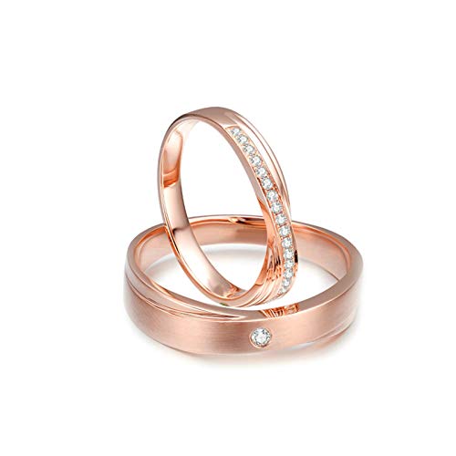 RVHAOODI 2PCCOUPLERINGS18KROSEXSHAPELINEINLAIDDIAMOND0.12CTRINGWEDDINGBAND von RVHAOODI