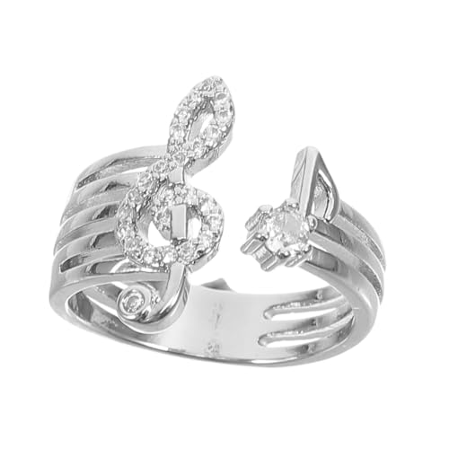 RVHAOODI 2pcs Musical Note Ring Chrismas Crismistmas Valentine Day Valentiner plattierter Schmuckringe Versprechen Ring Musik Note Verlobungsring Öffnungsring Ringlegierung von RVHAOODI
