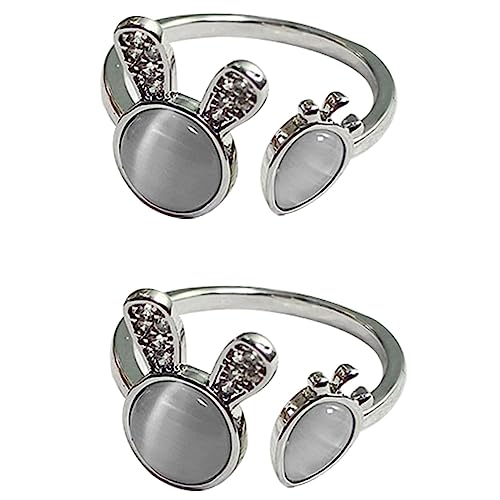 RVHAOODI 2pcs Verstellbare minimalistische Karottenhasen -Fingerringe für Frauen Süßes offenes Design Schmuck Leichte Dekoration für Partys Geburtstage und tägliche Verschleiß von RVHAOODI