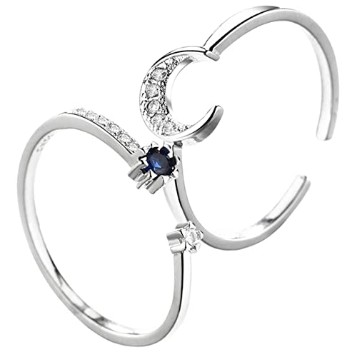 RVHAOODI 2pcs Verstellbare offen für Frauen Mode -Fingerschmuck mit charmantem Design Mondakzent für Töchter und Freunde vorhanden von RVHAOODI
