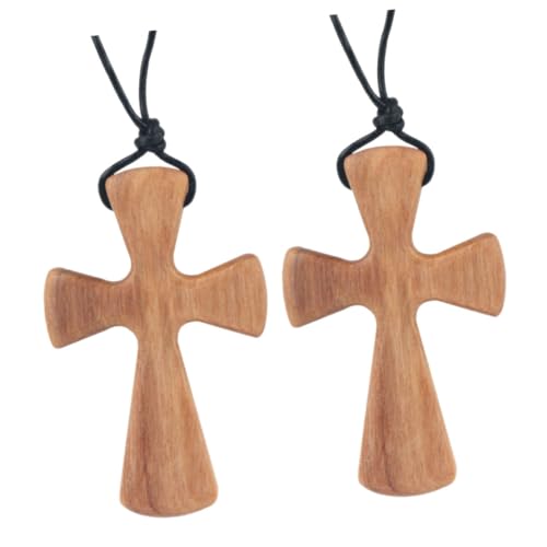 RVHAOODI 2pcs hölzerne Kreuz Halskette für Männer einzigartig geformte religiöse Anhänger natürliche Gegenwart für Paare und Freunde für den Gebrauch im Freien RVHAOODI 2pcs hölzerne Kreuz Halskette für Männer einzigartig geformte religiöse Anhänger natürliche Gegenwart für Paare und Freunde für den Gebrauch im Freien von RVHAOODI