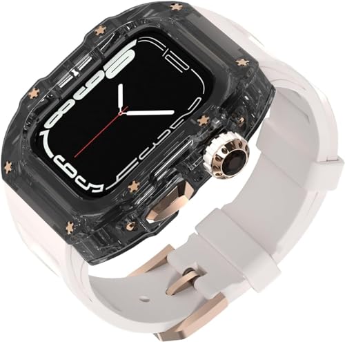 RVHAOODI 45 mm transparentes Gummi -Uhren -Armband -Kit für Serie 9 8 7 6 5 von RVHAOODI