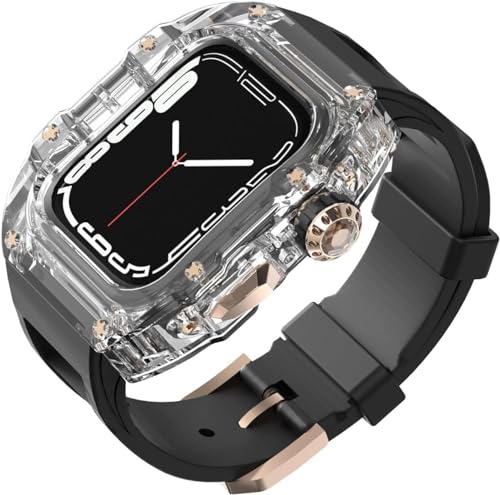 RVHAOODI 45 mm transparentes Gummi -Uhren -Armband -Kit für Serie 9 8 7 6 5 von RVHAOODI