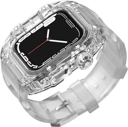 RVHAOODI 45 mm transparentes Gummi -Uhren -Armband -Kit für Serie 9 8 7 6 5 von RVHAOODI
