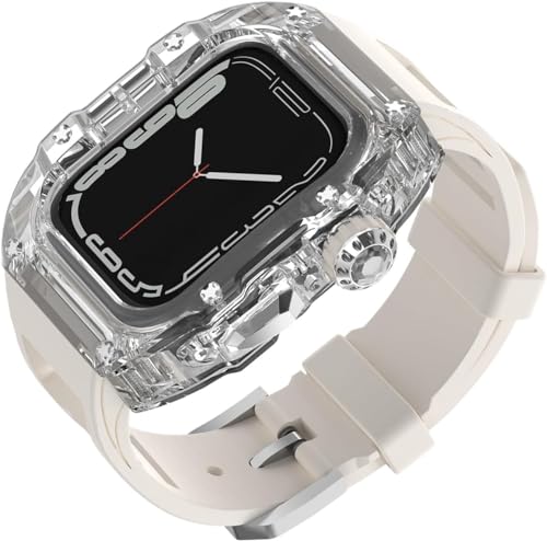RVHAOODI 45 mm transparentes Gummi -Uhren -Armband -Kit für Serie 9 8 7 6 5 von RVHAOODI